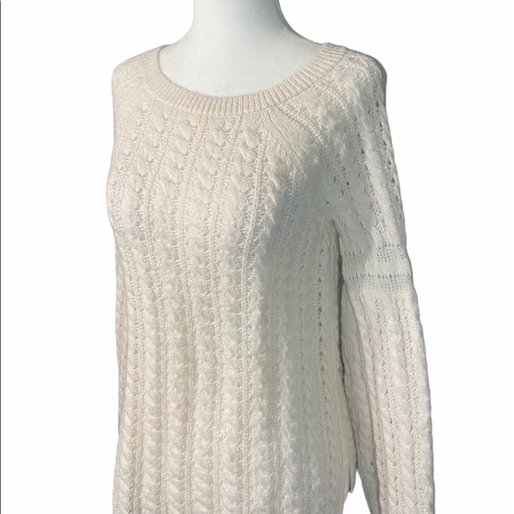 LOFT Knit Sweater Top White Size Petite Small - Picture 3 of 9